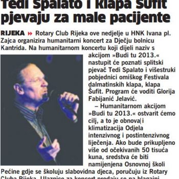 Tedi Spalato i klapa Šufit pjevaju za male pacijente